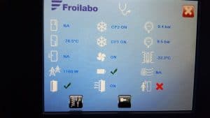 Froilabo Ultra freezer -86°C Evolution Diagnostic Menu